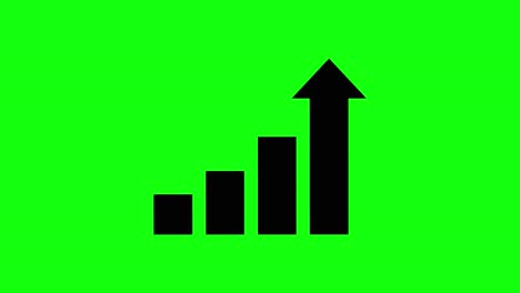 Wachstumsdiagramm-Erhöhungssymbol,-Grüner-Bildschirm